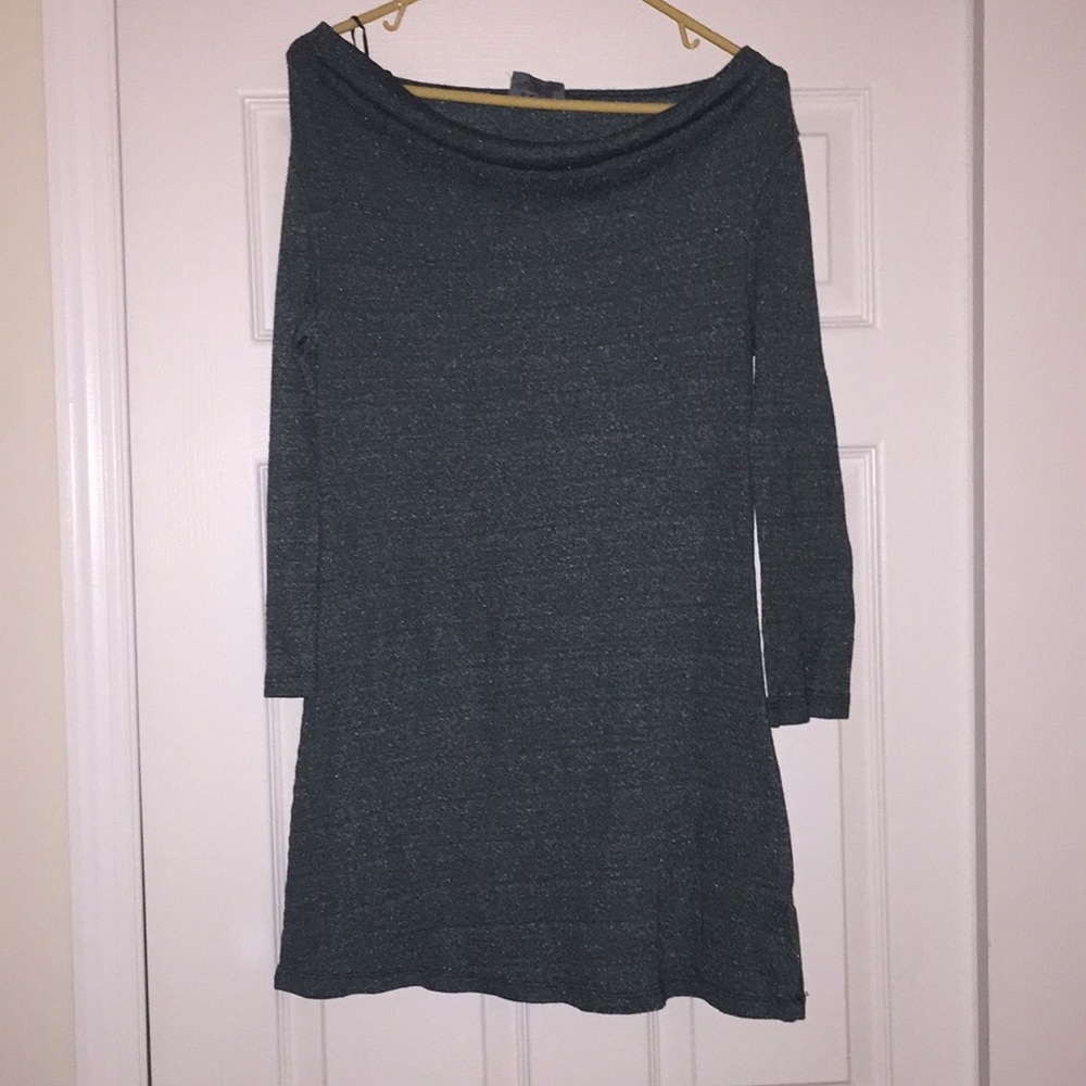 Michael Stars Maternity boatneck green shimmer top